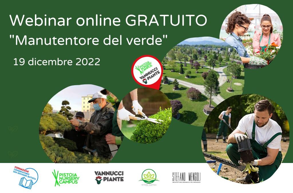 Webinar gratuito “Manutentore del verde” – 19 dicembre 2022